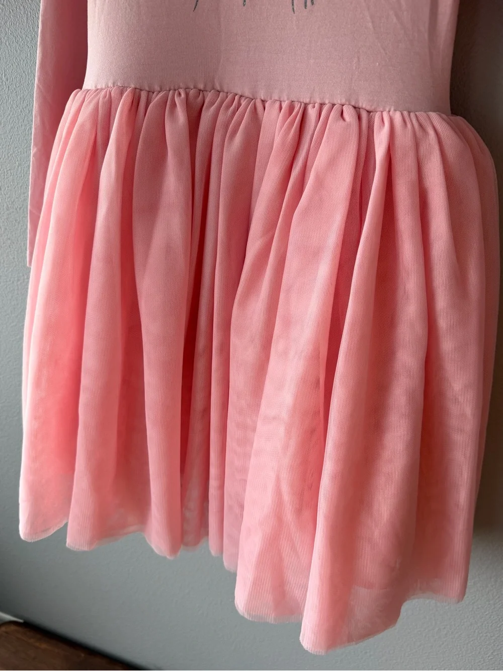 Naartjie pink floral tulle skirt long sleeve dress Girls’ size 7/8